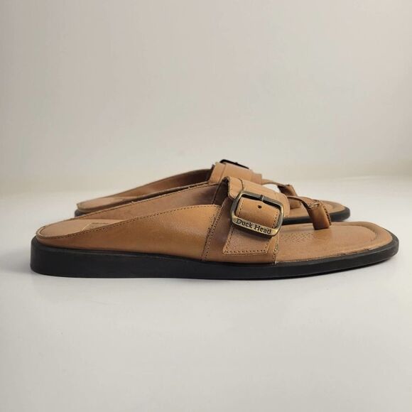Duck Head tan leather slip on sandals - Picture 5 of 7